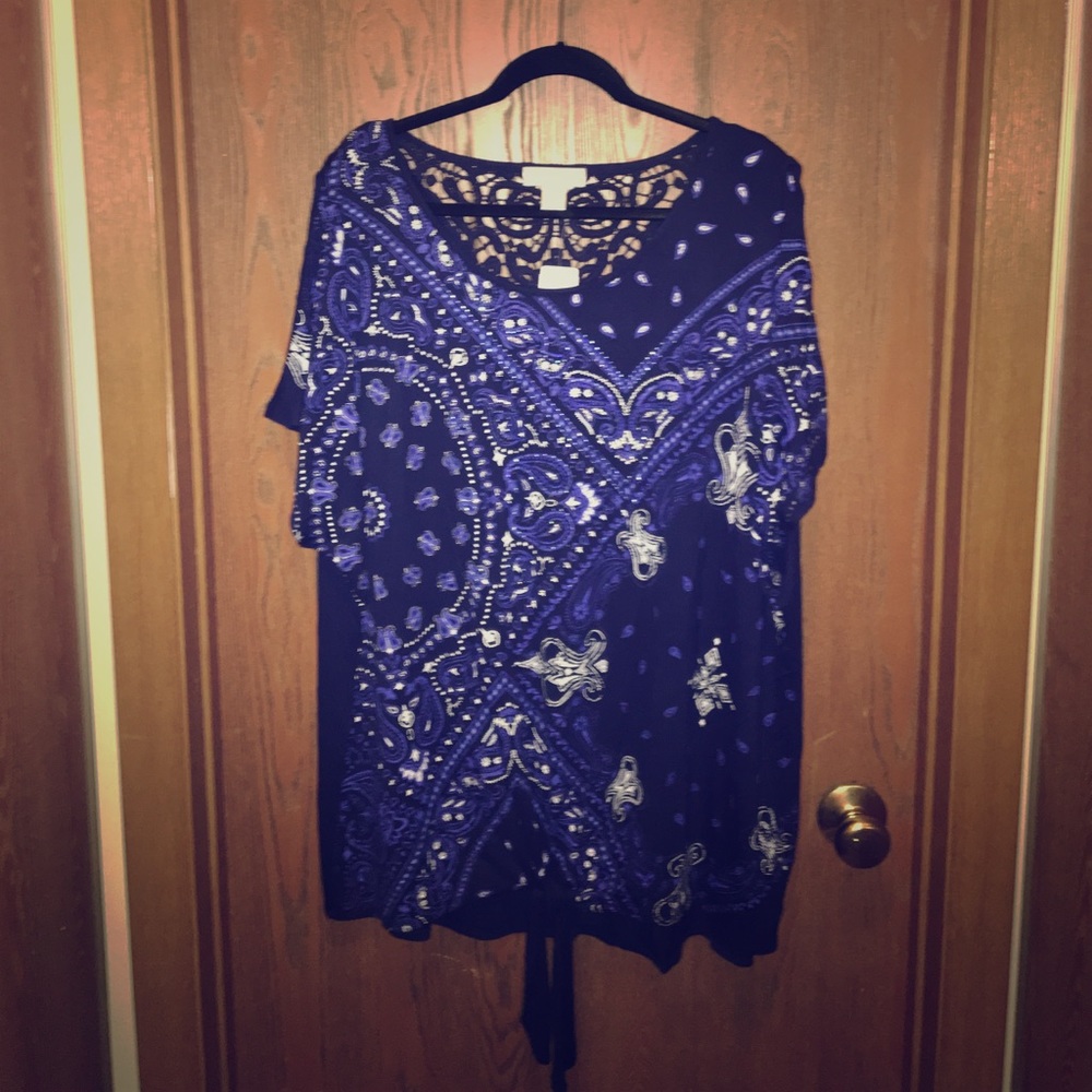 BNW Tag C.J. Banks 3x Cold Shoulder Bling Tie Top!